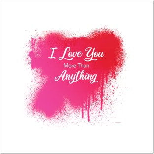 Red and Pink Graffiti Heart Love You Posters and Art